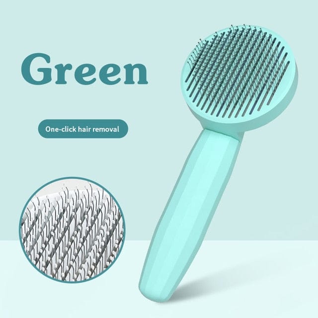 Dizzy Pet Supply Green Self Cleaning Pet Brush